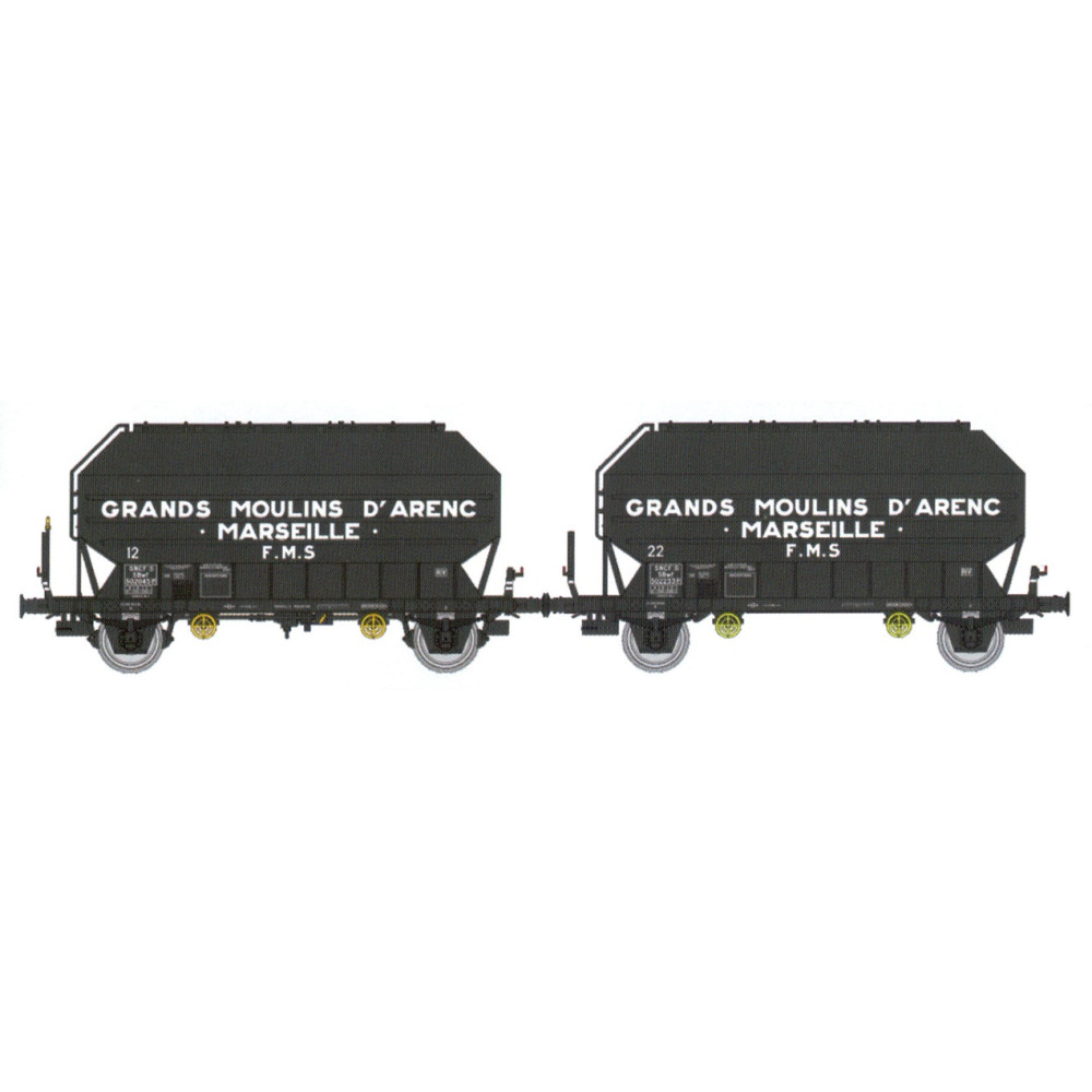 Ree Modeles WB900 Set de 2 wagons céréaliers FRANGECO, SNCF, Grands Moulins D'Arenc, ep. III Ree Modeles WB-900 - 1 Ree Modeles WB900 Set de 2 wagons céréaliers FRANGECO, SNCF, Grands Moulins D'Arenc, ep. III Ree Modeles WB-900 - 1