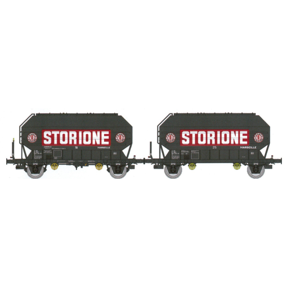 Ree Modeles WB905 Set de 2 wagons céréaliers FRANGECO, SNCF, Storione, ep. IV Ree Modeles WB-905 - 1 Ree Modeles WB905 Set de 2 wagons céréaliers FRANGECO, SNCF, Storione, ep. IV Ree Modeles WB-905 - 1