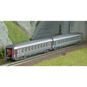 Piko 94507 Set de 2 voitures Corail, 1ère et 2ème classe A10u/B11u, logo carmillon, SNCF, N - 1/160 Piko Piko_94507 - 1