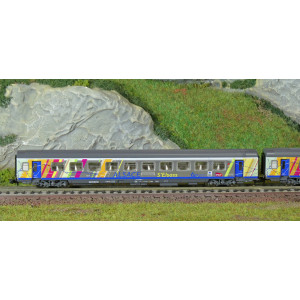 Piko 94509 Set de 2 voitures Corail Alsace, 1ère et 2ème classe A10tu/B11tu, logo carmillon, SNCF, N - 1/160 Piko Piko_94509 - 2