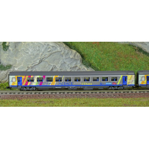 Piko 94510 Set de 2 voitures Corail Alsace, 2ème classe B11tu/B11tu, logo carmillon, SNCF, N - 1/160 Piko Piko_94510 - 2