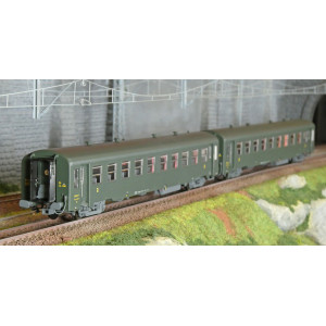 Models Word 40021 Set de 2 voitures USI courte, SNCF, Bmyfi U60, vert, marquage 1956 Models World MW_40021 - 2