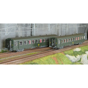 Models Word 40022 Set de 2 voitures USI courte, SNCF, B10t U60, vert, marquage UIC, logo encadré jaune Models World MW_40022 - 1