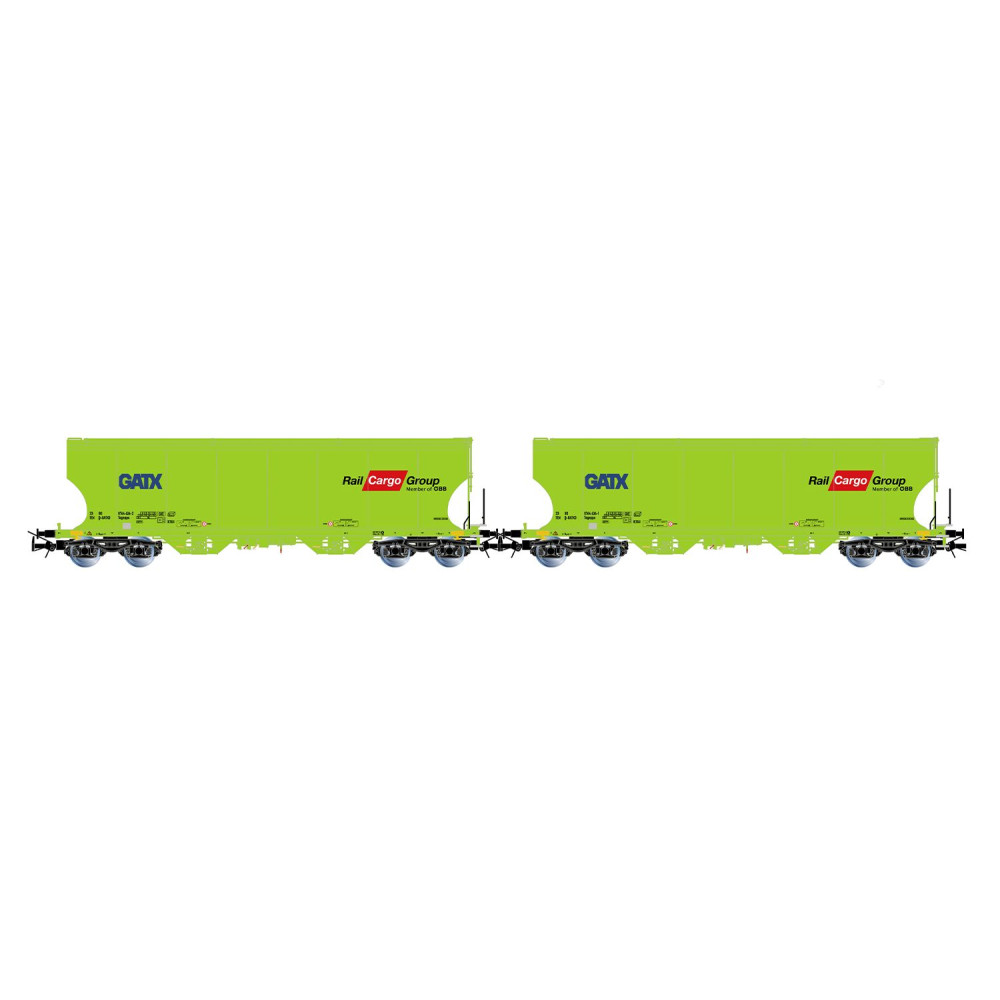 Rivarossi HR6674 Set de 2 wagons trémies à bogies, verts, GATX, RAIL CARGO GROUP Rivarossi HR6674 - 1