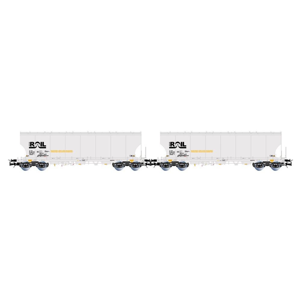 Rivarossi HR6675 Set de 2 wagons trémies à bogies, gris, ATIR-RAIL Rivarossi HR6675 - 1