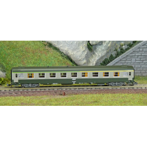REE Modeles NW264 Voiture voyageurs UIC, SNCF, A4B5 ex-A9 Verte/Gris béton, logo blanc encadré, ep.V, N- 1/160 Ree Modeles NW-26