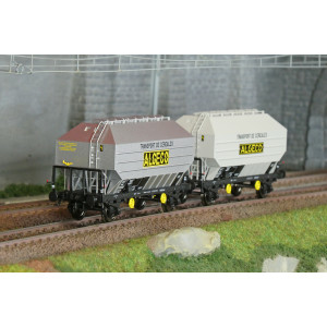Ree Modeles WB893 Set de 2 wagons céréaliers FRANGECO, SNCF, Algeco, ep. III Ree Modeles WB-893 - 1