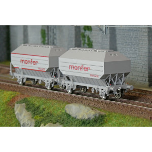 Ree Modeles WB896 Set de 2 wagons céréaliers FRANGECO, SNCF, Monfer, ep. IV Ree Modeles WB-896 - 4