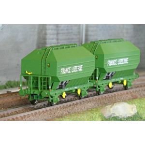 Ree Modeles WB902 Set de 2 wagons céréaliers FRANGECO, SNCF, France Luzerne, ep. IV Ree Modeles WB-902 - 1