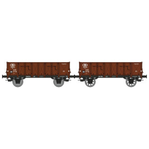 Ree Modeles WB923 Set de 2 wagons Tombereau caisse métallique, brun, SNCB, ep.III Ree Modeles WB-923 - 1