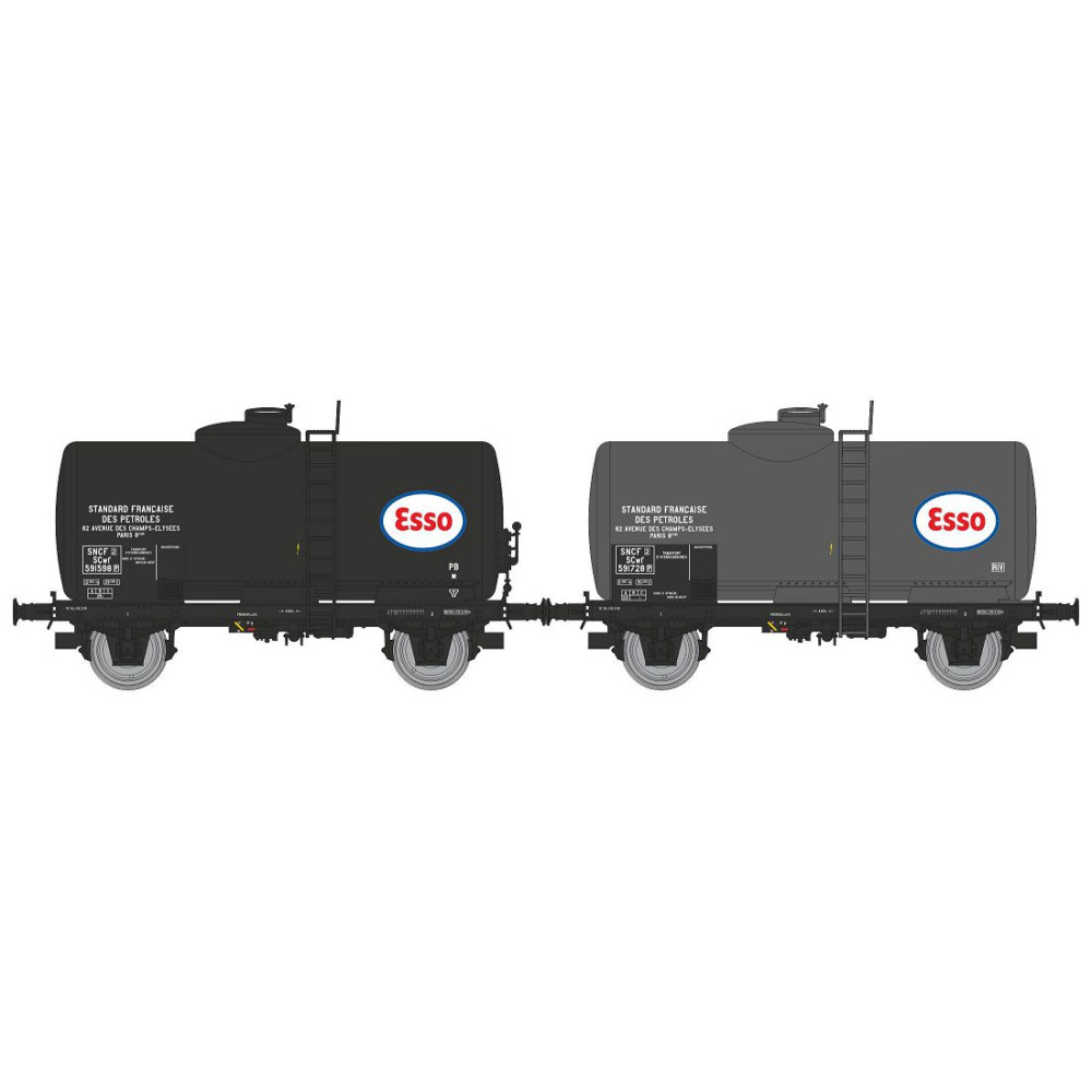 Ree modeles WB870 Set de 2 wagons citerne Pétrol, SNCF, ESSO Ree Modeles WB-870 - 1 Ree modeles WB870 Set de 2 wagons citerne Pétrol, SNCF, ESSO Ree Modeles WB-870 - 1