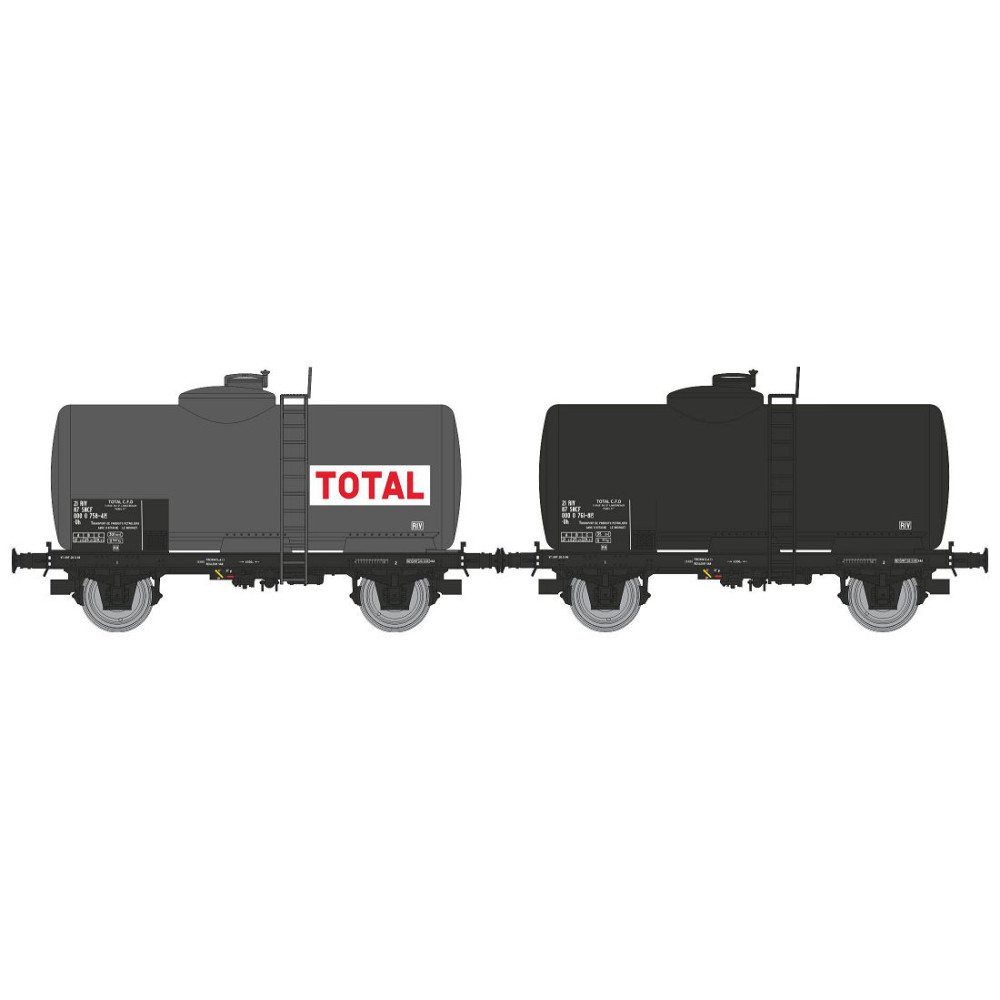 Ree modeles WB872 Set de 2 wagons citerne Pétrol, SNCF, TOTAL Ree Modeles WB-872 - 1 Ree modeles WB872 Set de 2 wagons citerne Pétrol, SNCF, TOTAL Ree Modeles WB-872 - 1
