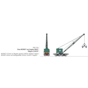 Ree Modeles WB794 Grue BONDY sur bogie, SNCF, Région OUEST Ree Modeles WB-794 - 1