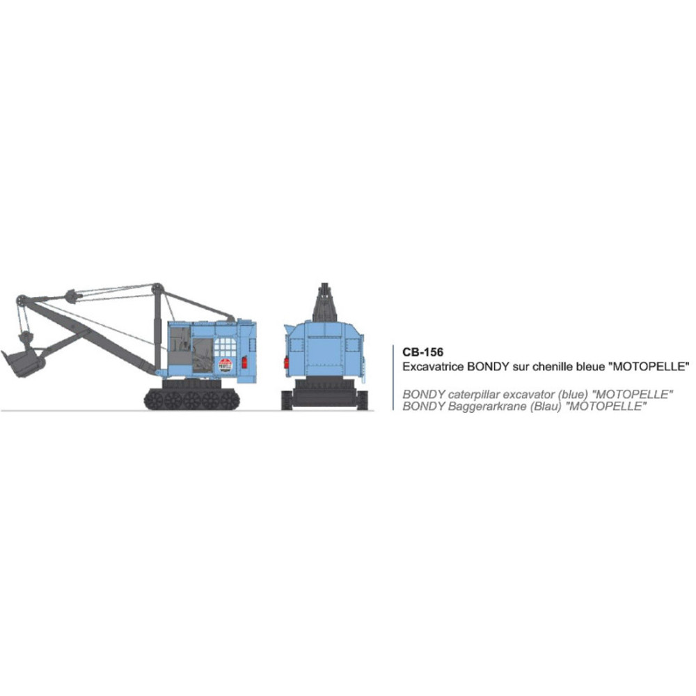 Ree Modeles CB156 Excavatrice BONDY sur chenille bleue, MOTOPELLE Ree Modeles CB-156 - 1 Ree Modeles CB156 Excavatrice BONDY sur chenille bleue, MOTOPELLE Ree Modeles CB-156 - 1
