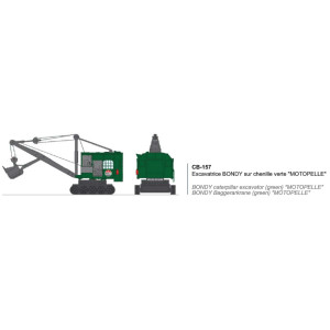 Ree Modeles CB157 Excavatrice BONDY sur chenille verte, MOTOPELLE Ree Modeles CB-157 - 1
