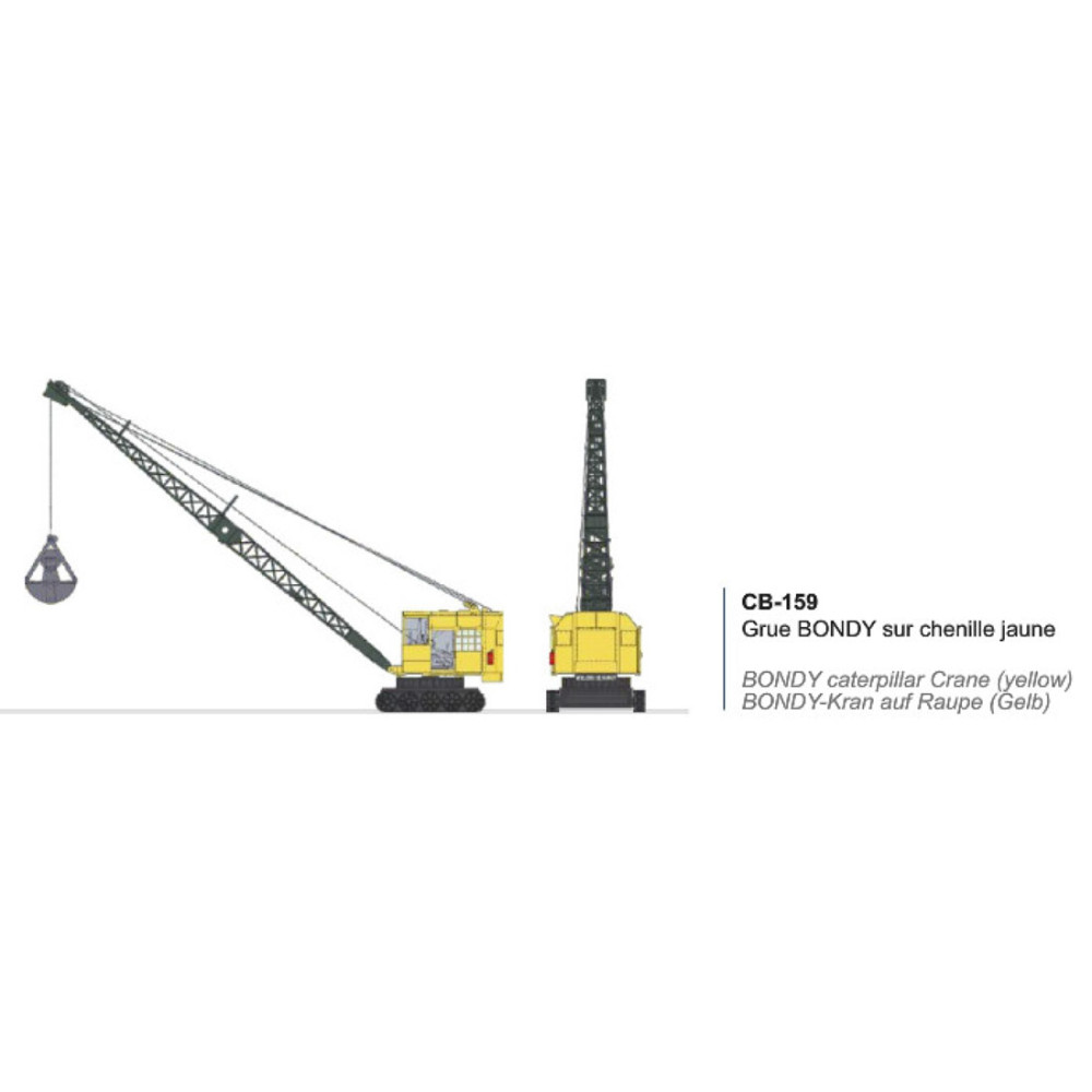 Ree Modeles CB159 Grue BONDY sur chenille jaune Ree Modeles CB-159 - 1 Ree Modeles CB159 Grue BONDY sur chenille jaune Ree Modeles CB-159 - 1