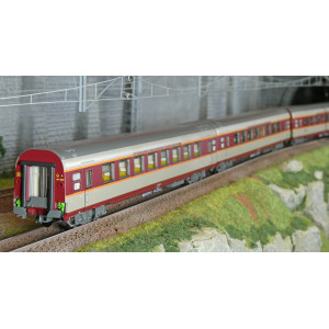 LS Models 40080DC Set de 3 voitures Grand Confort Aquitaine A3rtux + A8tu + A8u, livré origine, Sud-Ouest, éclairées Ls models L