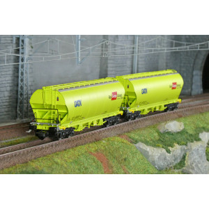 Rivarossi HR6674 Set de 2 wagons trémies à bogies, verts, GATX, RAIL CARGO GROUP Rivarossi HR6674 - 2