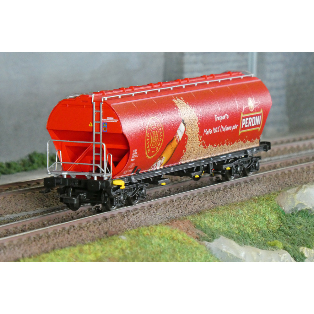 Rivarossi HR6679 Wagon trémie à bogies, rouge, Trasporto Malto 100% Italiano per PERONI Rivarossi HR6679 - 1 Rivarossi HR6679 Wagon trémie à bogies, rouge, Trasporto Malto 100% Italiano per PERONI Rivarossi HR6679 - 1