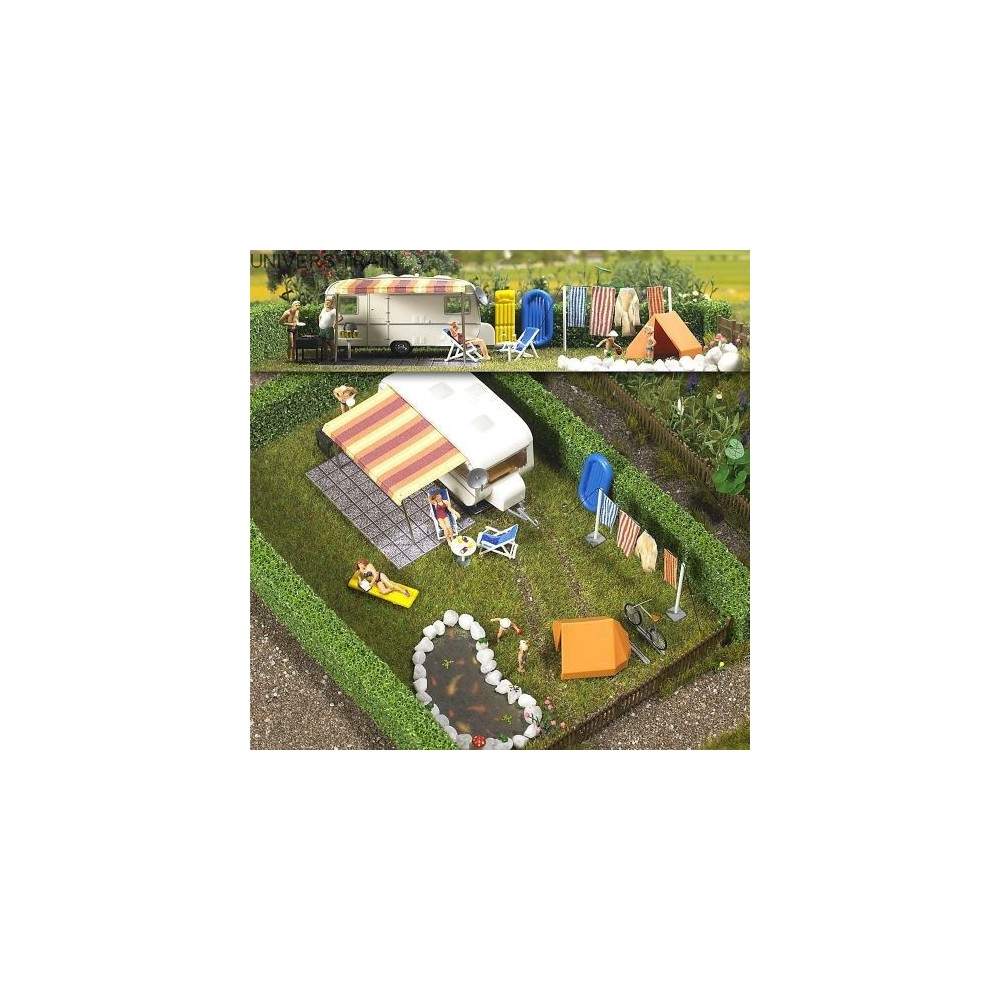 Busch 6023 Camping avec caravane et accessoires Busch Busch_6023 - 1