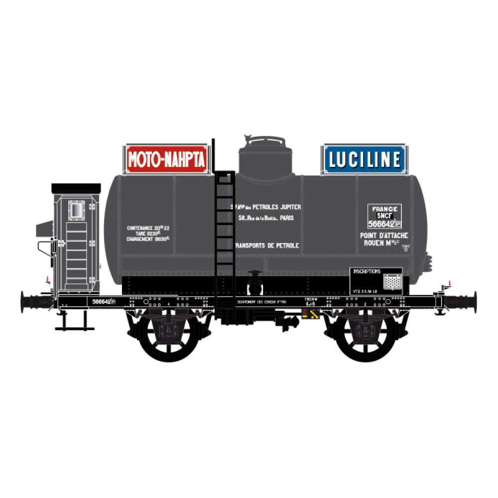 Ls Models 30456 Wagon citerne OCEM, guérite, gris, MOTO-NAHPTA LUCILINE, SNCF Ls models LSM_30456 - 1