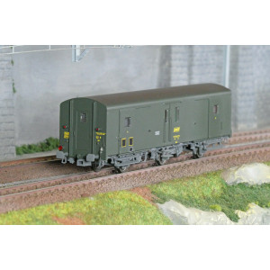 Models World 107 Wagon fourgon 3 essieux, PLM, Dd2, Vert 301, logo SNCF jaune, ep.IVa, feux fin de convoi Models World MW_107 - 