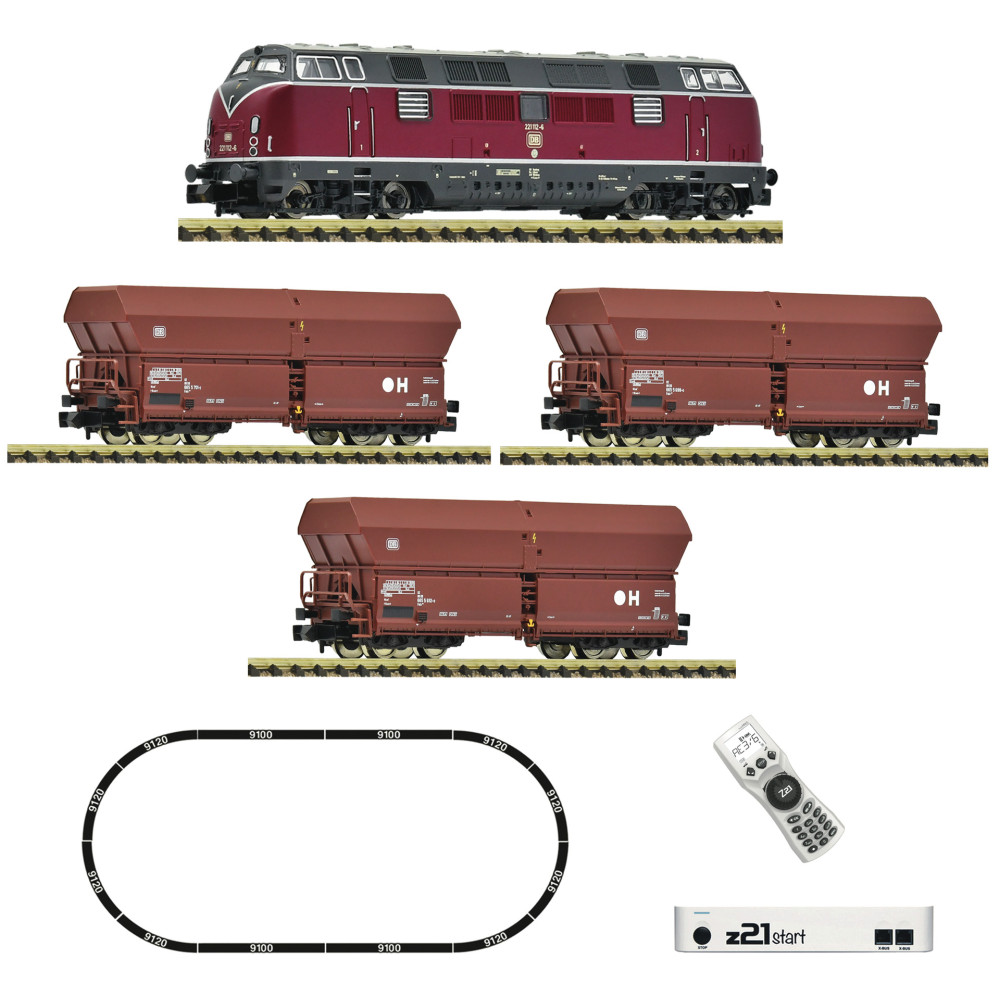 Fleischmann 5170003 Coffret de départ digital Z21, locomotive diesel série 221, wagons trémies, DB, N - 1/160 Fleischmann FLE_51 Fleischmann 5170003 Coffret de départ digital Z21, locomotive diesel série 221, wagons trémies, DB, N - 1/160 Fleischmann FLE_51