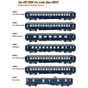 Models Word 1005 Set de 7 voitures Le Train Bleu 1957, CIWL, éclairées Models World MW_1005 - 1