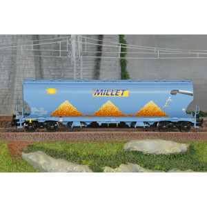 Ls Models 30592 Wagons trémie Tagnpps, bleu clair, nouveau logo Millet, avec soleil Ls models LSM_30592 - 2 Ls Models 30592 Wagons trémie Tagnpps, bleu clair, nouveau logo Millet, avec soleil Ls models LSM_30592 - 2