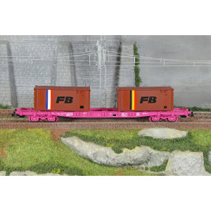 Jouef HJ6278 Wagon porte-conteneurs à bogies S70, SNCF, chargé 2 conteneurs 20' "FB" Jouef HJ6278 - 2 Jouef HJ6278 Wagon porte-conteneurs à bogies S70, SNCF, chargé 2 conteneurs 20' "FB" Jouef HJ6278 - 2