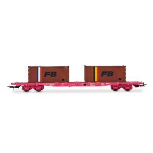 Jouef HJ6278 Wagon porte-conteneurs à bogies S70, SNCF, chargé 2 conteneurs 20' "FB" Jouef HJ6278 - 4 Jouef HJ6278 Wagon porte-conteneurs à bogies S70, SNCF, chargé 2 conteneurs 20' "FB" Jouef HJ6278 - 4