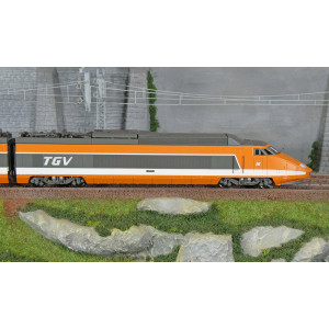 Ree Modeles TGV004S Set de 7 éléments TGV RECORD du MONDE 380Km/h N°16, SNCF, digital sonore, panto motorisés Ree Modeles TGV-00