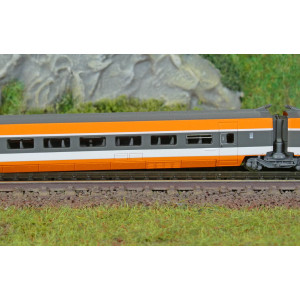 Azar T01-OR2 Set de 3 voitures supplémentaires TGV Paris Sud-Est (PSE), record du monde, SNCF, orange, échelle Z AZAR Models AZA