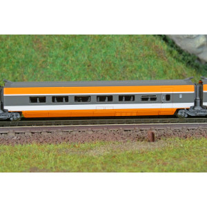 Azar T01-OR2 Set de 3 voitures supplémentaires TGV Paris Sud-Est (PSE), record du monde, SNCF, orange, échelle Z AZAR Models AZA