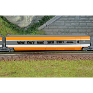 Azar T01-OR2 Set de 3 voitures supplémentaires TGV Paris Sud-Est (PSE), record du monde, SNCF, orange, échelle Z AZAR Models AZA