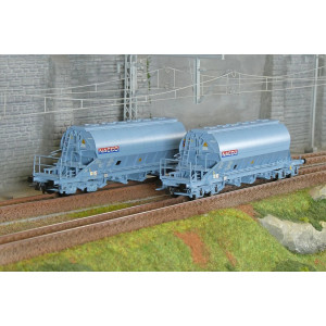 Jouef HJ6230 Set de 2 wagons trémies à bogies Taoos, livrés bleus, NACCO Jouef HJ6230 - 1