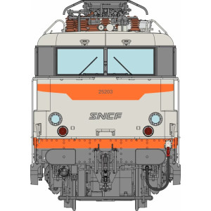 Ree Modeles MB254S Locomotive électrique BB 25203, SNCF, Livrée béton, VÉNISSIEUX logo nouilles, digital sonore, pantographes Re