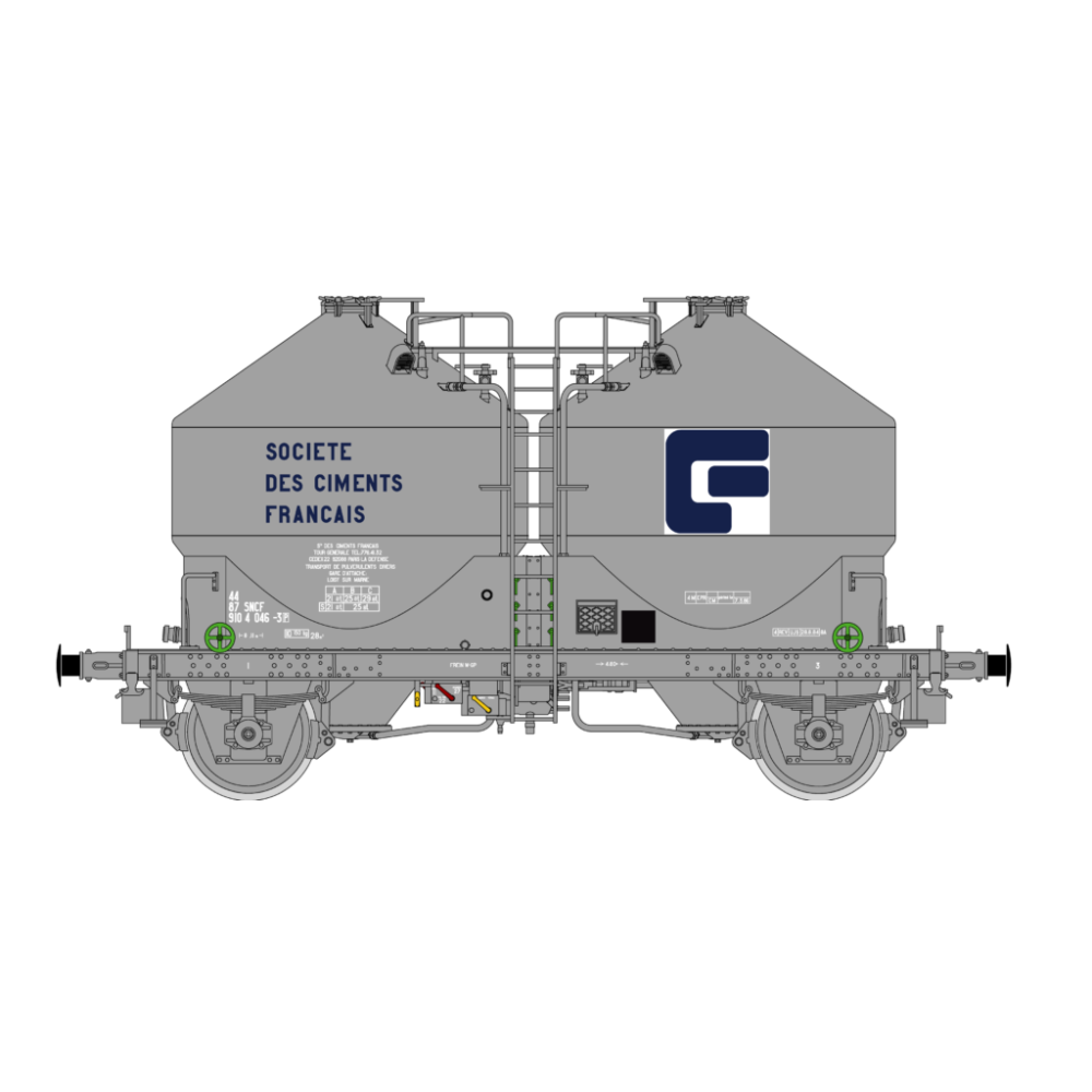 R37 HO43114 Wagons cimentier, Sté DES CIMENTS FRANCAIS, ep. IV Rail 37 - R37 R37_HO43114 - 1