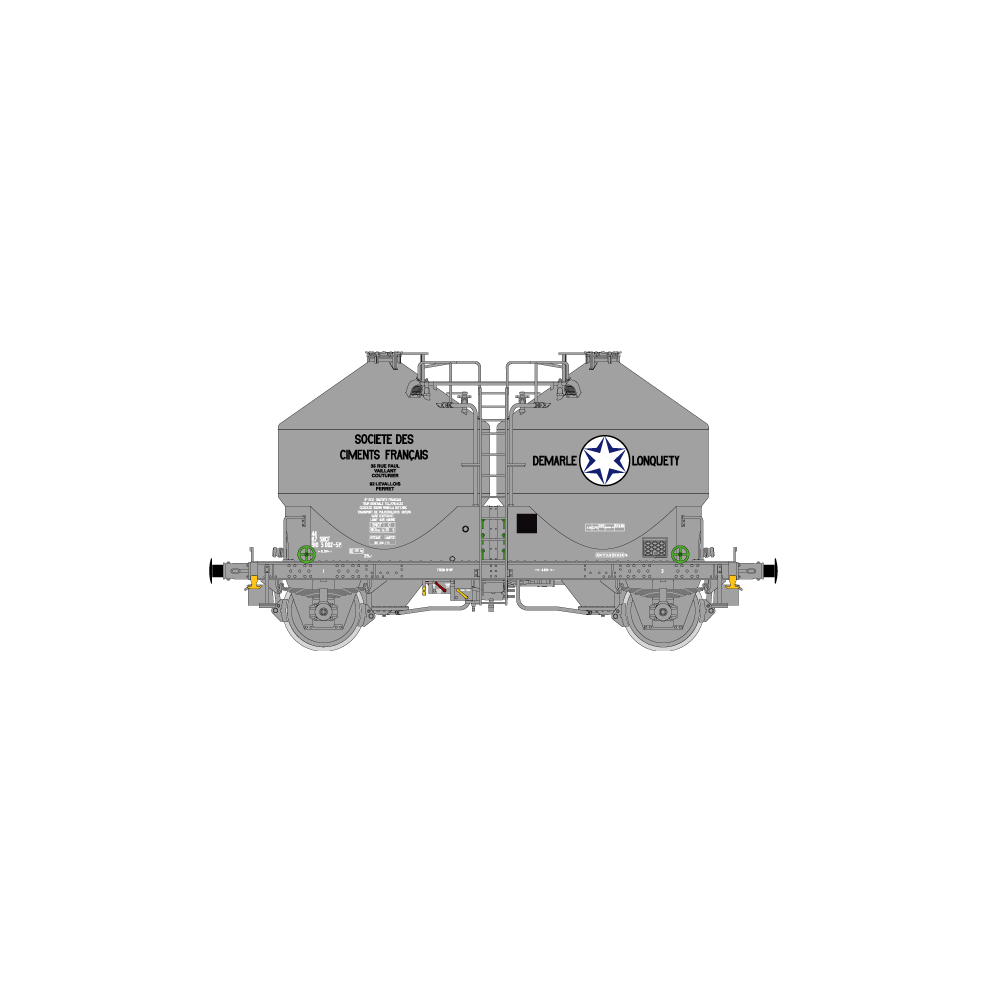 R37 HO43124 Wagons cimentier, DEMARLE LONQUETY, ep. IV Rail 37 - R37 R37_HO43124 - 1