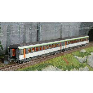 LS Models 41213 Set de 2 voitures VTU, B11rtu / B11tu, livrée Corail d'origine, SNCF, logo encadré, Ls models LSM_41213 - 1
