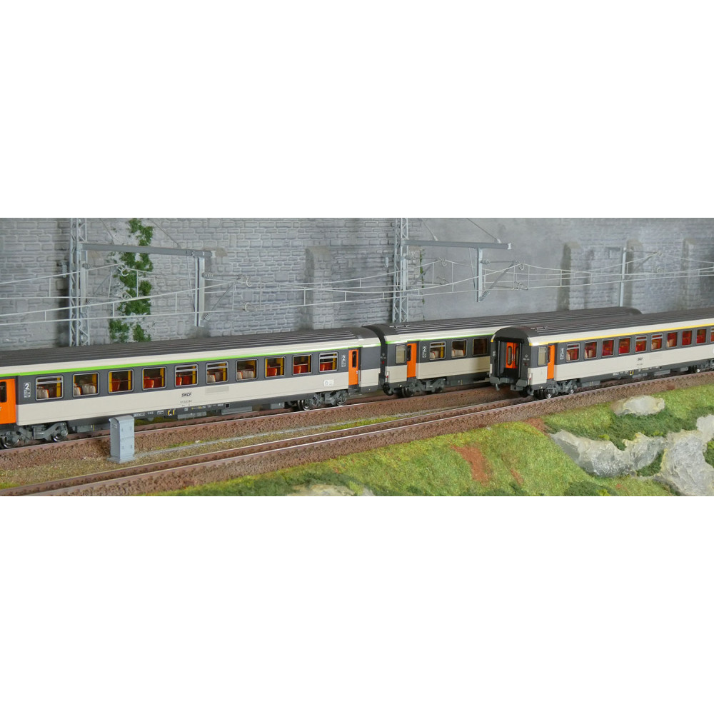 LS Models 41999 Set de 3 voitures corail VTU, SNCF, Le Montaigne, A10rtu / B11tu / B11tu, logo encadré, éclairée Ls models LSM_4