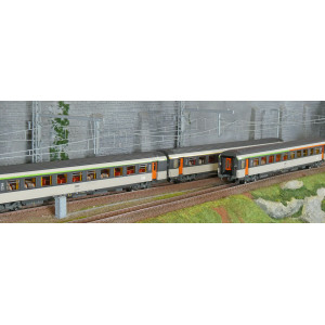 LS Models 41998 Set de 3 voitures corail VTU, SNCF, Le Montaigne, B5rtux / A10rtu / B11rtu, logo encadré, éclairée Ls models LSM