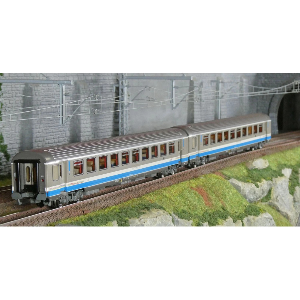 LS Models 41217 Set de 2 voitures VTU, B10tux / B10tux, livrée TER Rhône-Alpes, SNCF, logo Casquette, éclairées Ls models LSM_41