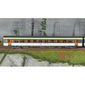 LS Models 41213 Set de 2 voitures VTU, B11rtu / B11tu, livrée Corail d'origine, SNCF, logo encadré, éclairées Ls models LSM_4121