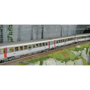 LS Models 41219 Set de 3 voitures VTU, A10tu / B11tu / B11tux, livré TER Alsace, SNCF, logo Nouille, éclairées Ls models LSM_412