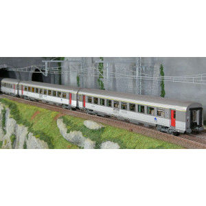 LS Models 41219 Set de 3 voitures VTU, A10tu / B11tu / B11tux, livré TER Alsace, SNCF, logo Nouille, éclairées Ls models LSM_412