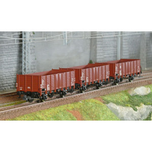 Roco 6600146 Set de 3 wagons tombereaux, type El-u (Omu), DR Roco Roco_6600146 - 1
