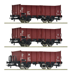 Roco 6600146 Set de 3 wagons tombereaux, type El-u (Omu), DR Roco Roco_6600146 - 6