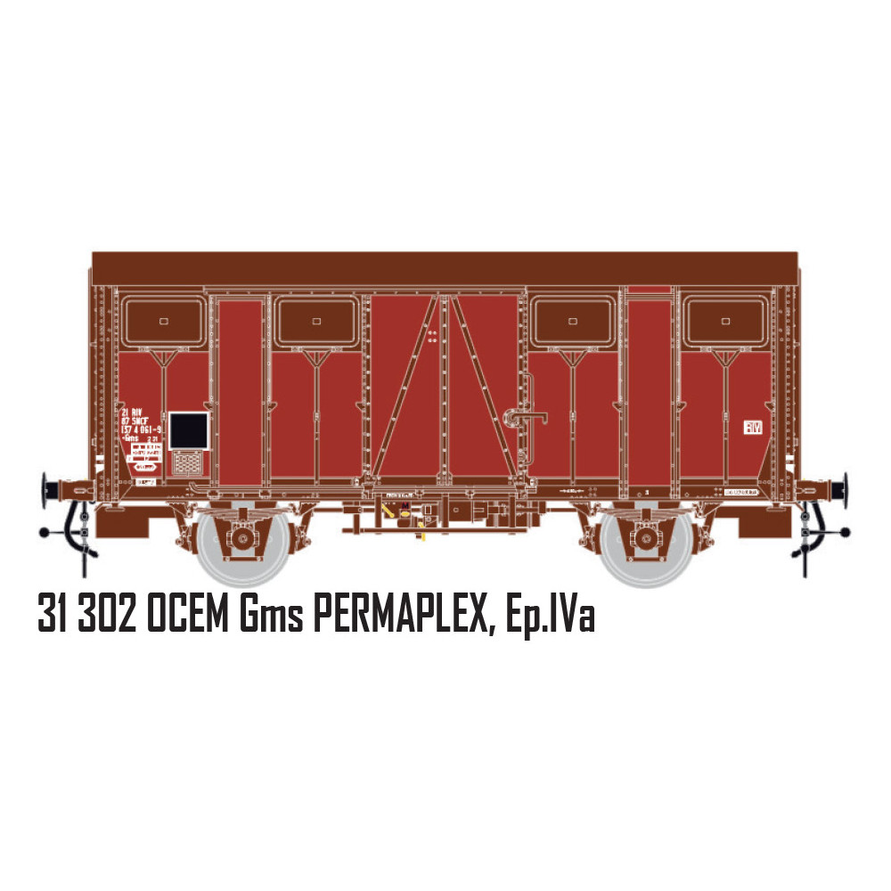 LS Models 31302 Wagon OCEM Gms PERMAPLEX, SNCF, livré rouge, ep.IVa Ls models Lsm_31302 - 1
