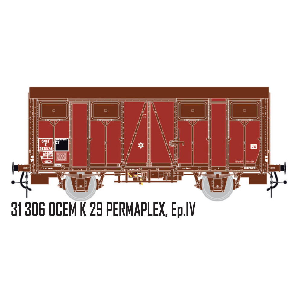 LS Models 31306 Wagon OCEM K 29 PERMAPLEX, SNCF, livré rouge, ep.IV Ls models Lsm_31306 - 1